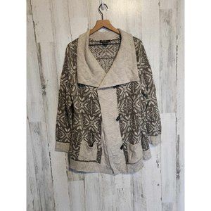 Eddie Bauer Cardigan Cowl Neck Snowflake Size XXL